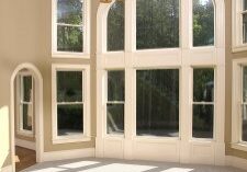 Luxury Model Home Living Room Arched Window Wall Luxury Model Home Living Room with Arched Window Wall